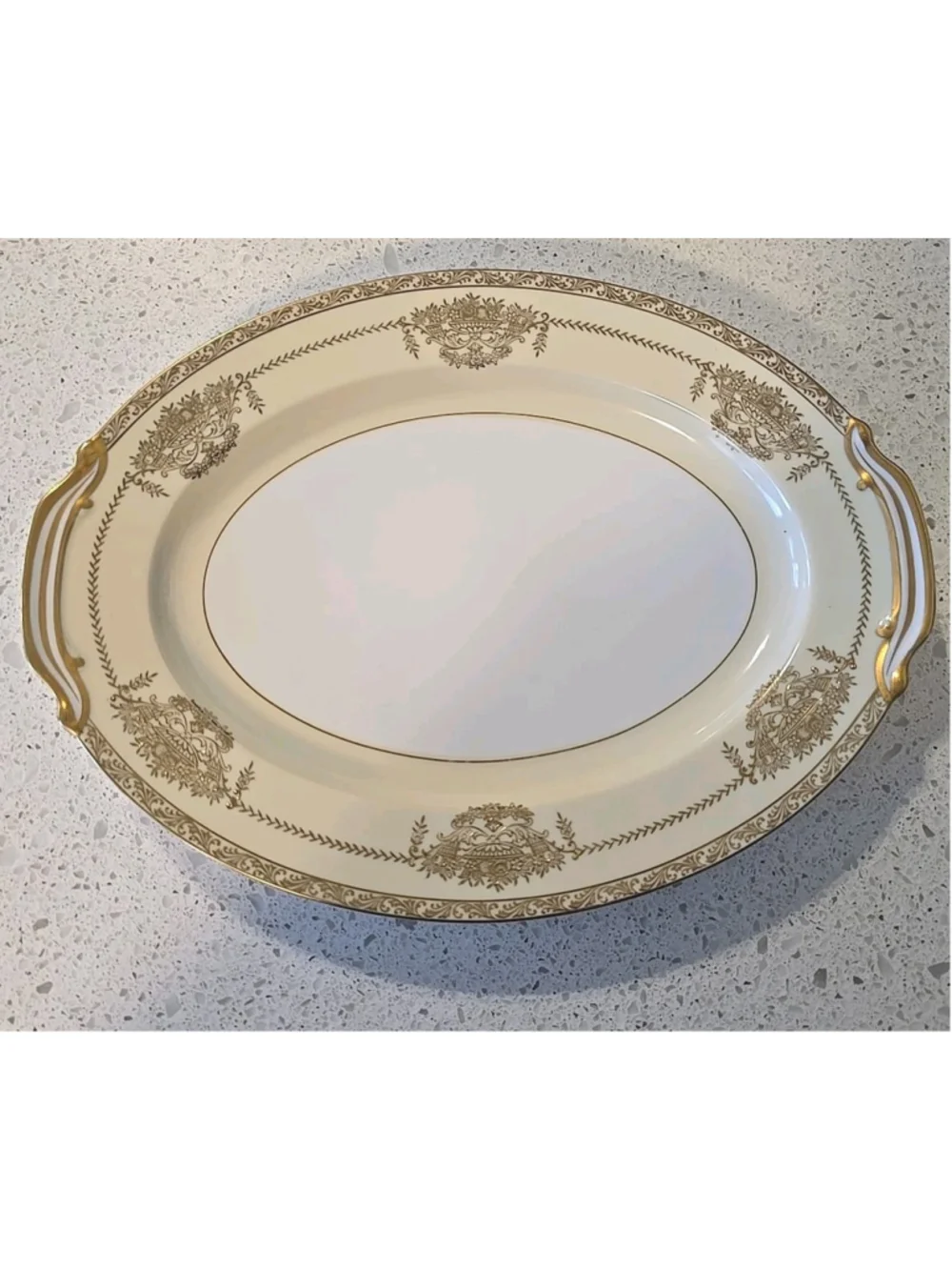 Vintage Noritake Penelope Heavy Gold 4781 Cream Medium Platter Serving Dish 12